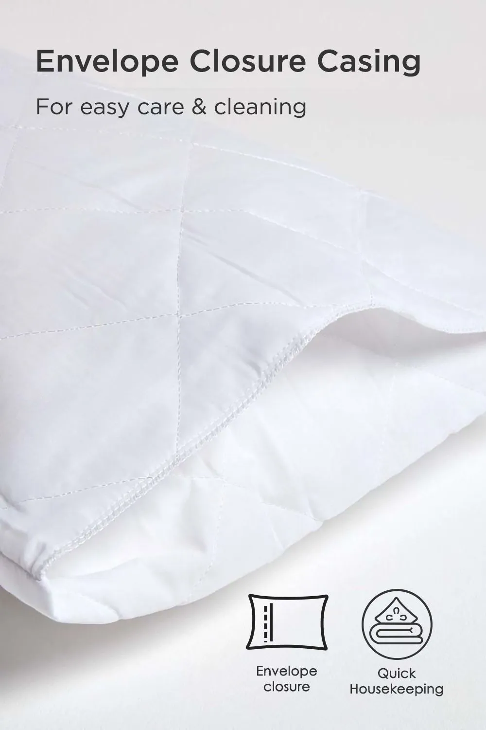 Homescapes Quilted Pillow Protector, Pack of 4 in White 3
