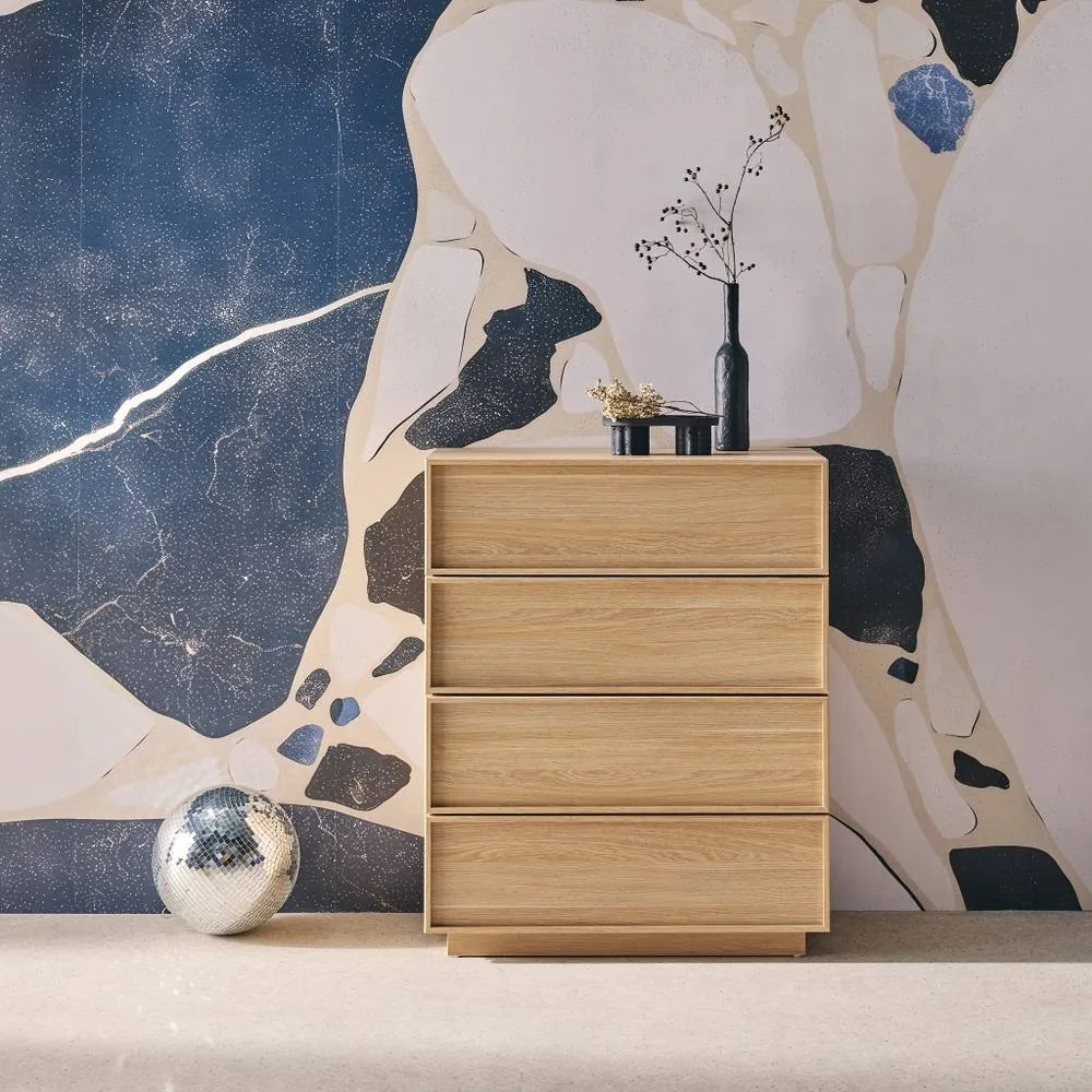 sweeek Chest of 4 drawers wood effect 80 cm in Beige 1