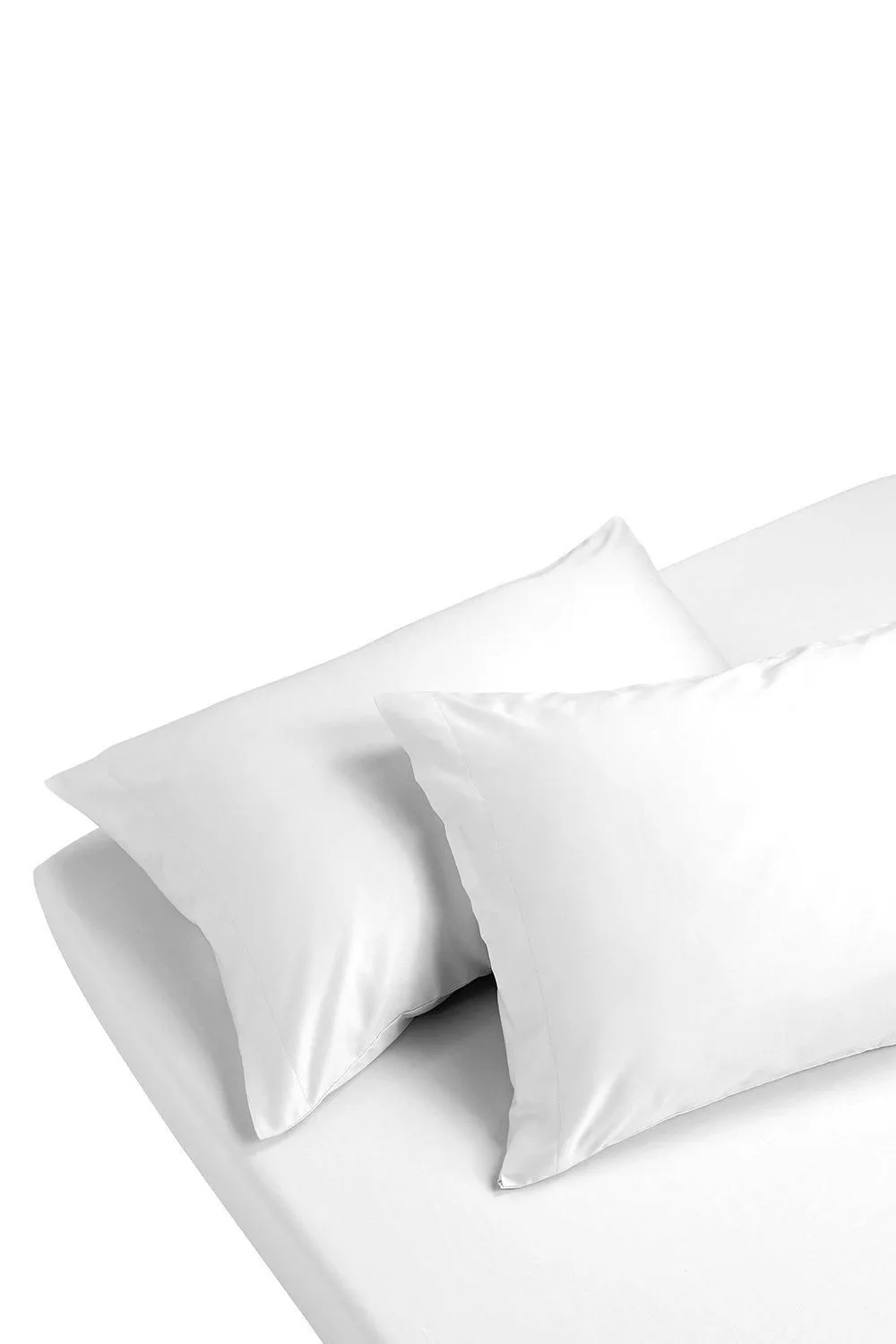 CHRISTY 400TC Luxury Cotton Sateen Plain Dye King Pillowcases Pair in White 2