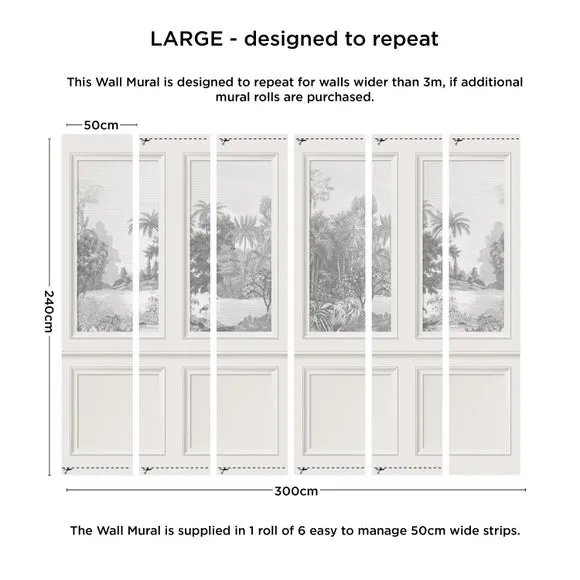 Vintage Tropical Panelled Wall Mural 4