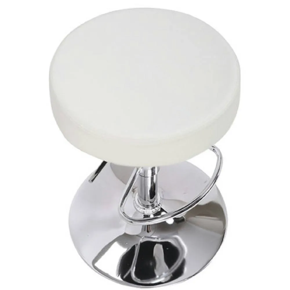 netfurniture Envy White Kitchen Swivel Bar Stool No Back Height Adjustable 5