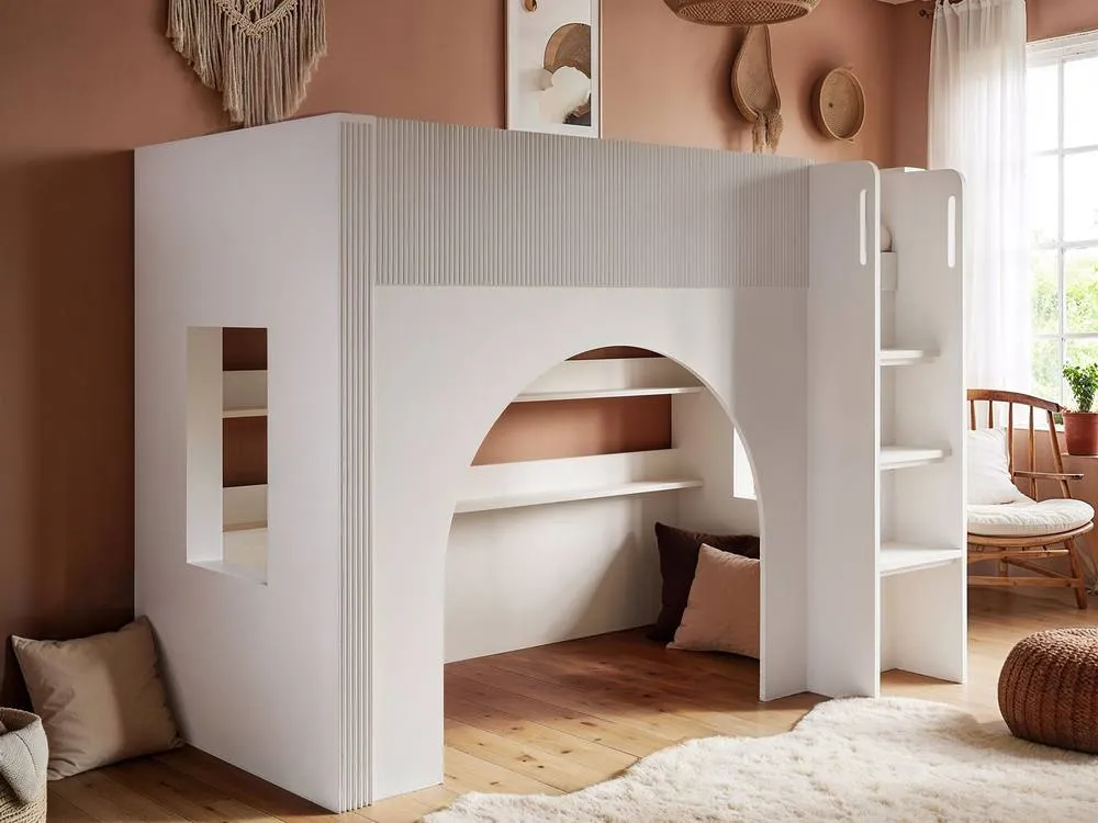 Flair Kaska Mid Sleeper with Ribbed Panel in White 2
