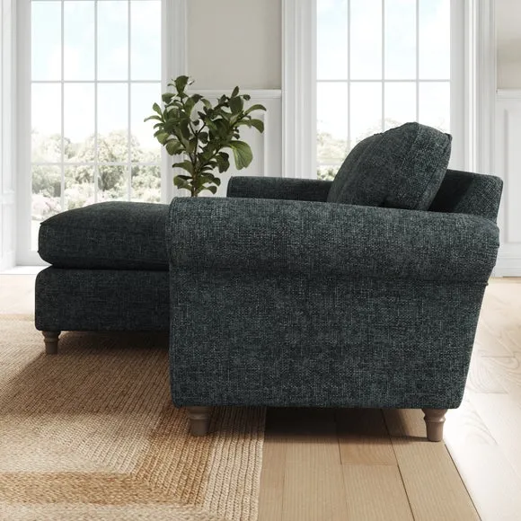 Flori Chunky Chenille Corner Chaise Sofa 2