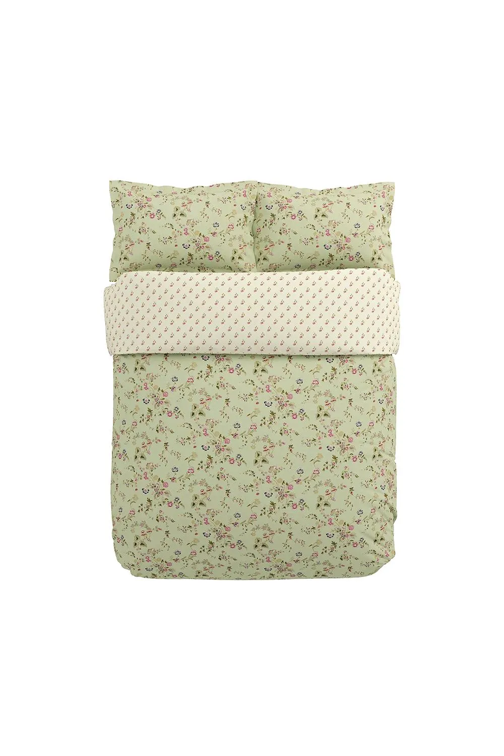 Sanderson 'Nectar Fields' Cotton Duvet Cover Set in Green 4
