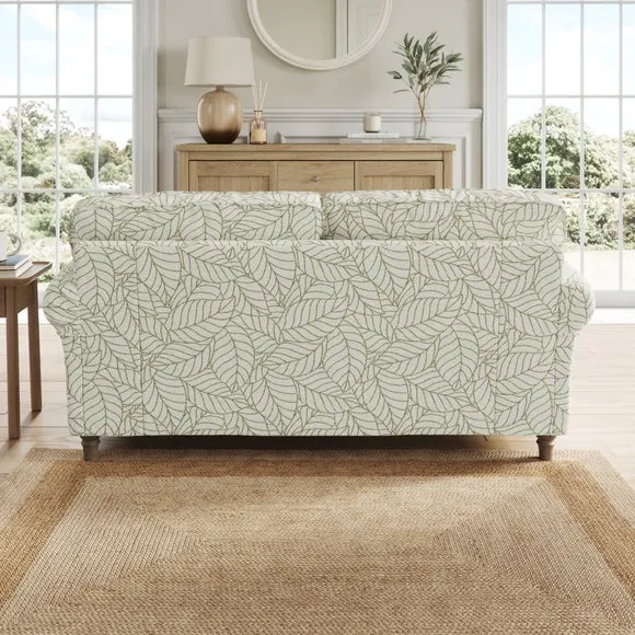Flori Woven Leaf Fabric 2 Seater Sofa 3