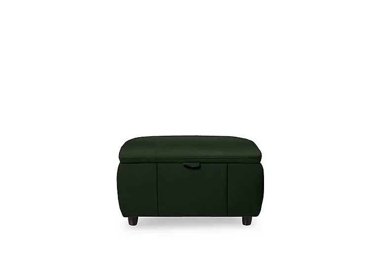 Inca NC Leather Storage Footstool - Oslo Pine