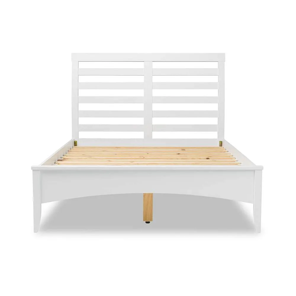 Statement Furniture Edward Hopper White Double Bed Frame 4ft6 with Slatted Headboard 5