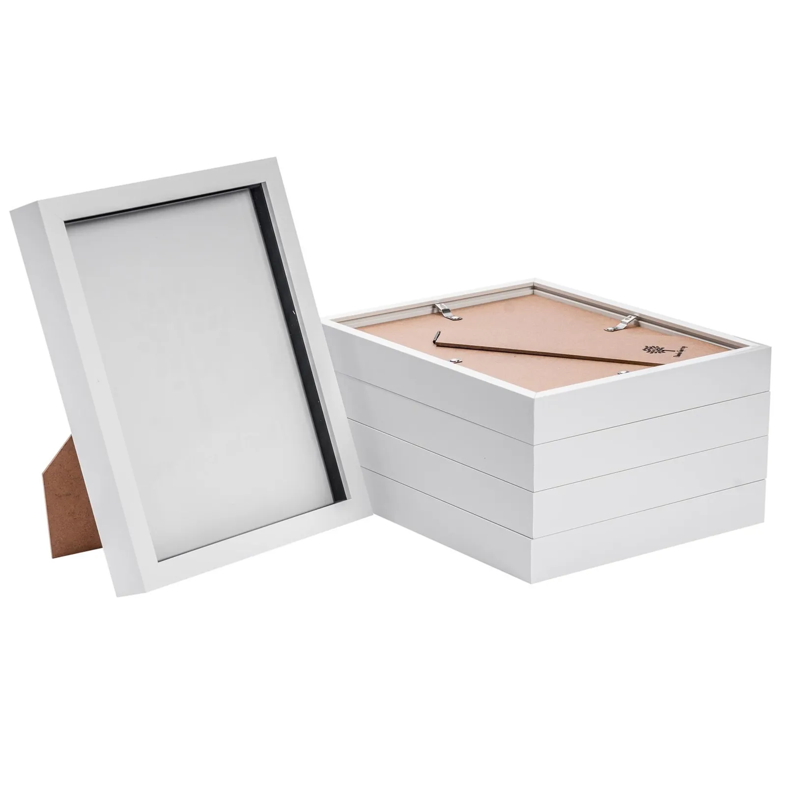 Nicola Spring 3D Box Photo Frames - 8 x 10" - Pack of 5 in White 1