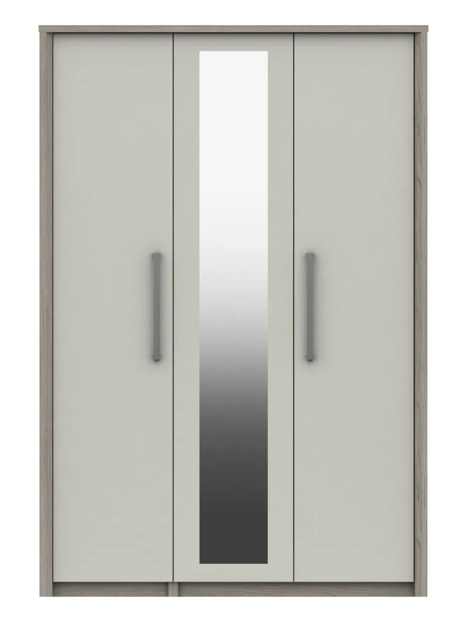Grasmere 3 Door Mirror Wardrobe - White