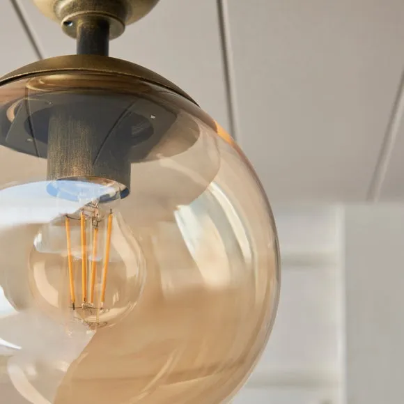 Churchgate Staten Industrial Bathroom Flush Ceiling Light 4