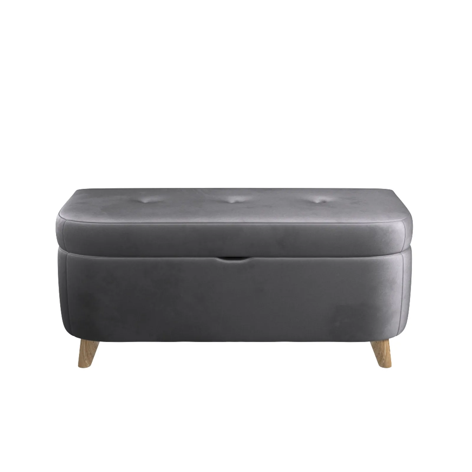 Halston Velvet Ottoman Grey