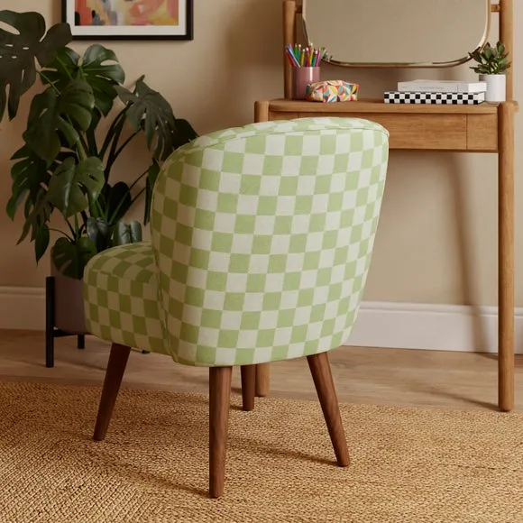 Colette Checkerboard Textured Weave Accent Chair 2