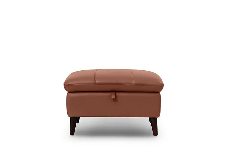 Winner Leather Storage Footstool - Butterscotch