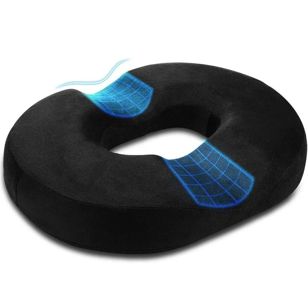 SPETLEK Donut Cushion Pillow Memory Foam in Black