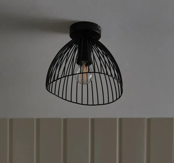 Elements Jaula Outdoor Flush Porch Ceiling Light 2