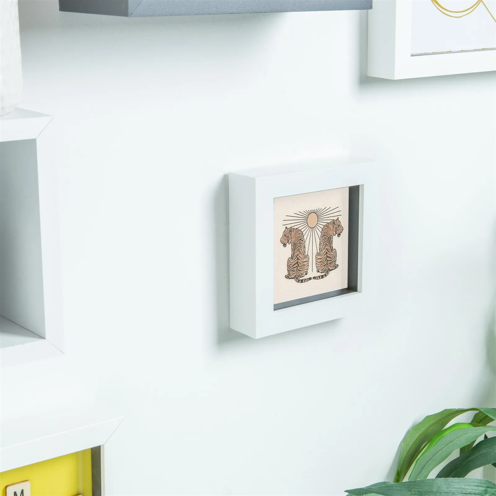 Nicola Spring 3D Box Photo Frame - 4 x 4" in White 6