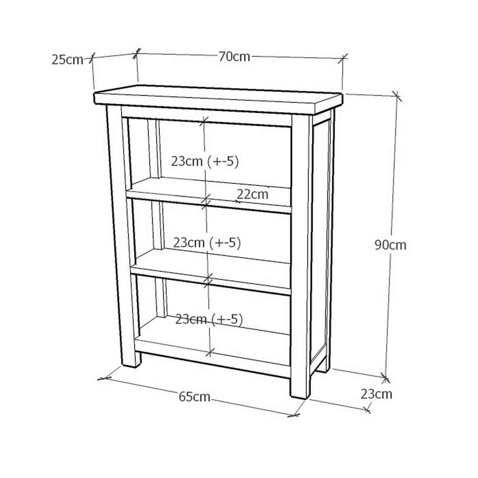 Cabinet Bits Bookcase 90x70x25cm in Brown 6