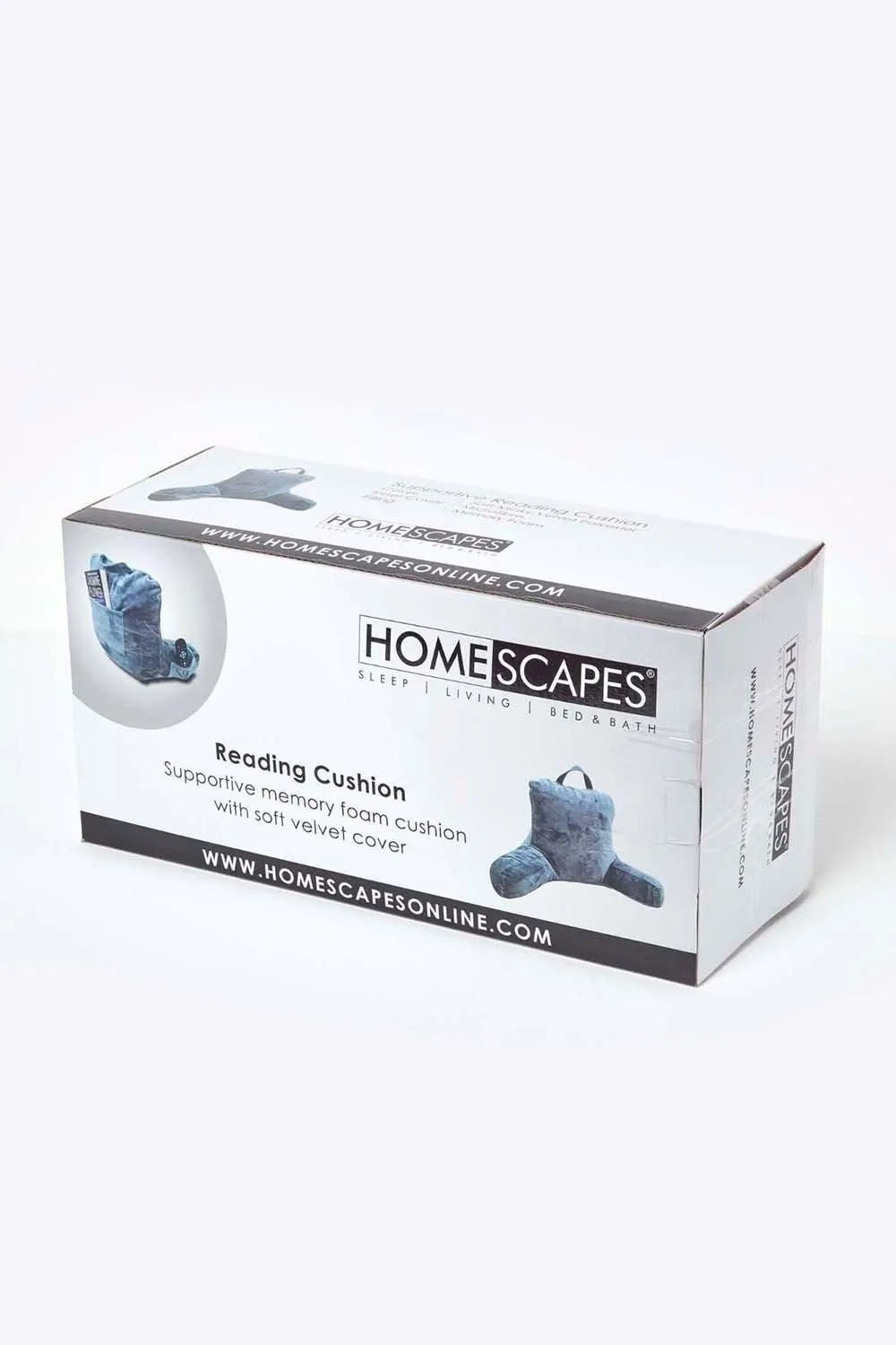 Homescapes Reading Pillow Memory Foam Filling & Velvet Cover, Large in Green 5