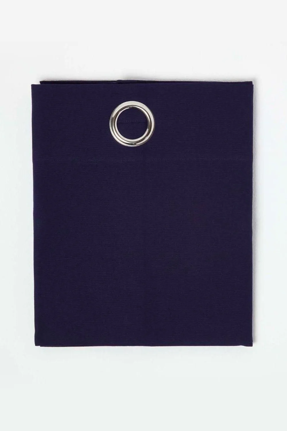Homescapes Plain Cotton Ready Made Eyelet Curtain Pair in Navy 2