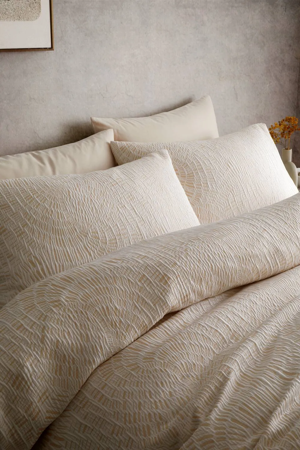 Appletree 'Fossil Jacquard' Textured Duvet Cover Set in Natural 2