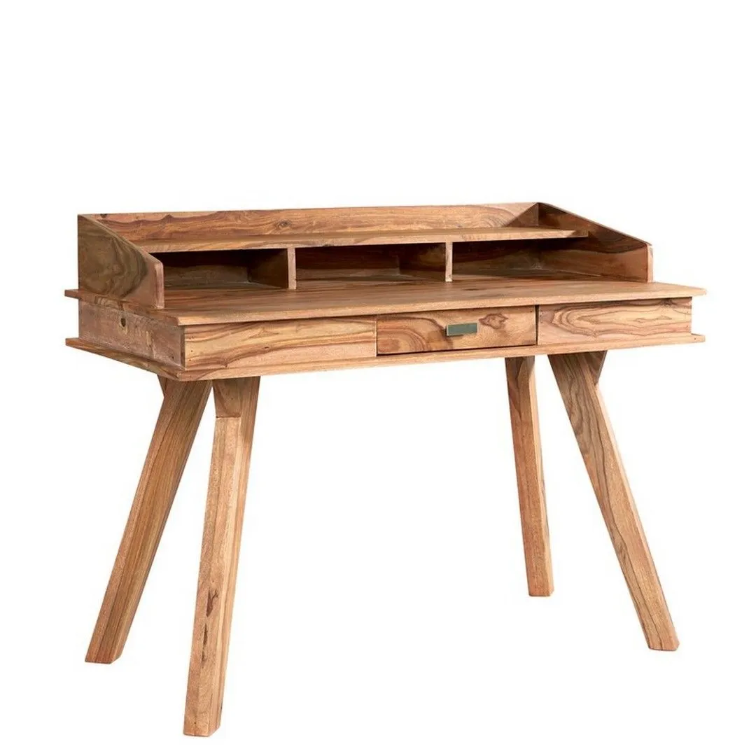 Indian Hub Jodhpur Sheesham Study Desk - Wood - L60 x W117 x H78 cm in Brown