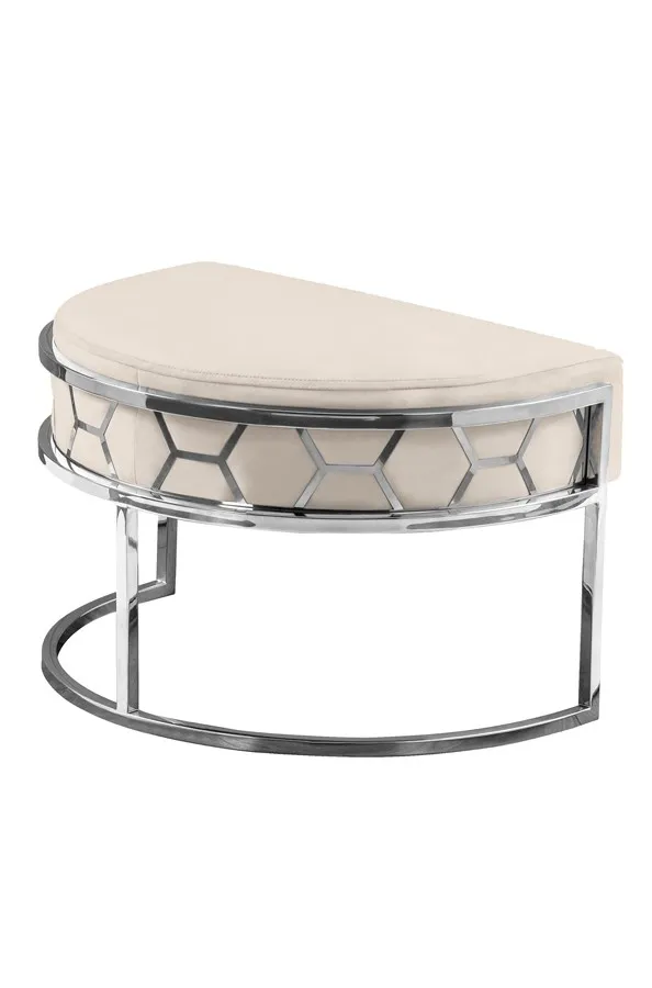 Alveare Footstool Silver - Chalk
