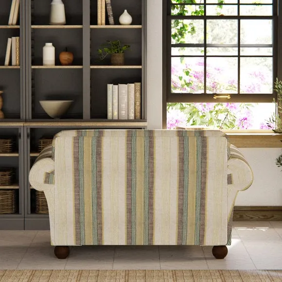 Angus Striped Linen Snuggle Chair 4