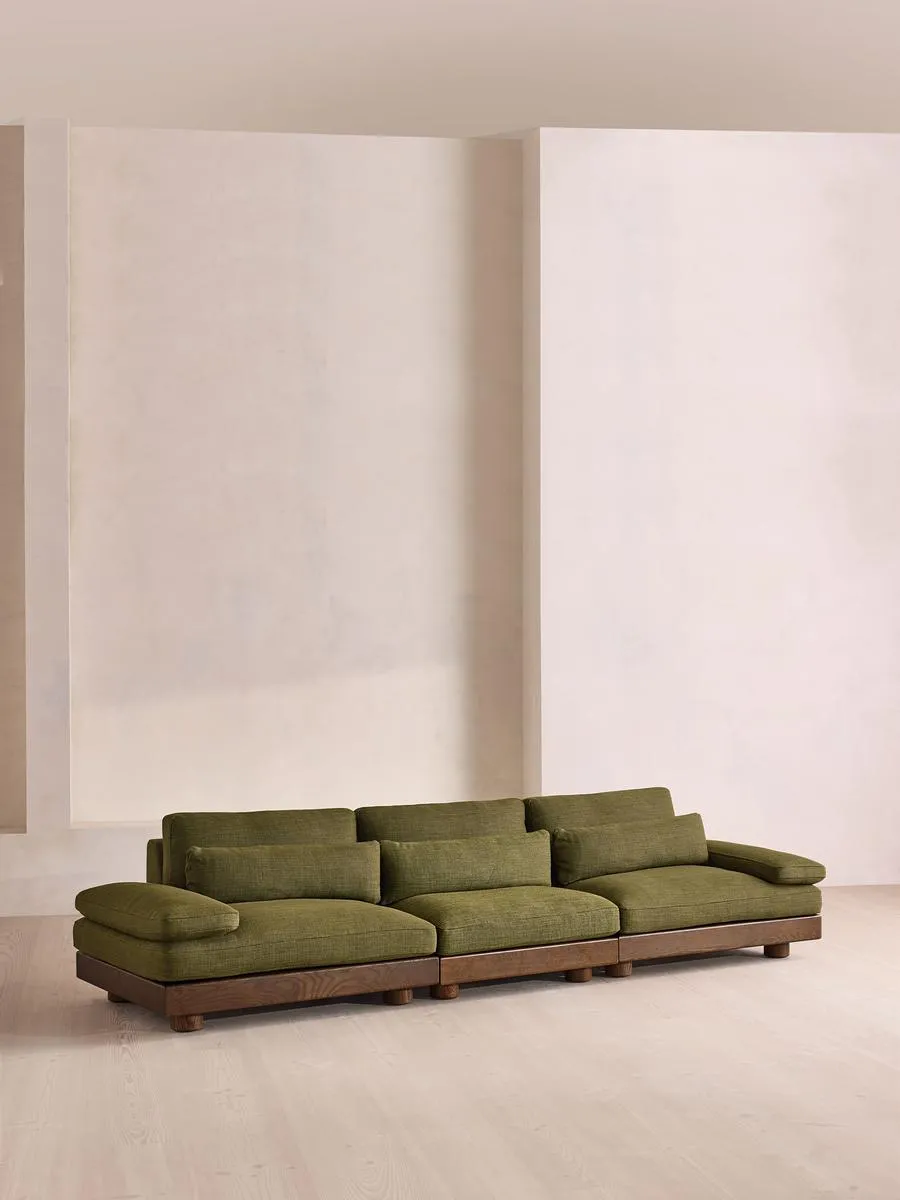 Truro Modular Sofa, Four Seater, Wool Linen, Moss