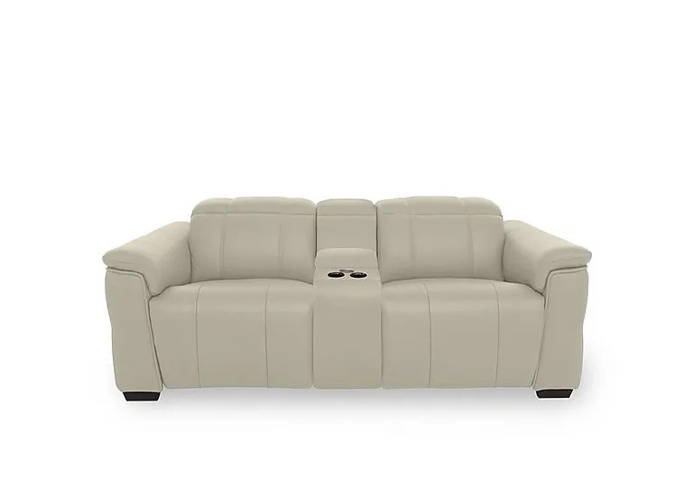 Inca NC Leather 2 Seater Power Recliner Sofa with Pop Up Light Console and Power Headrests - Bone China - Sofas and Armchairs - In Time for Christmas
