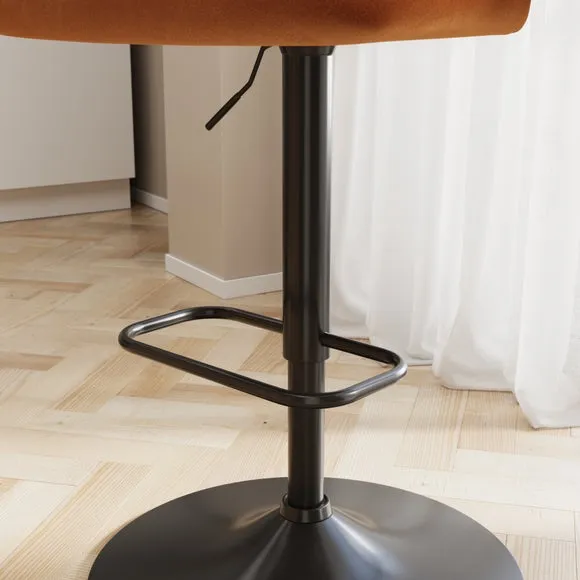 Kendall Bar Stool with Black Legs, Velvet 4
