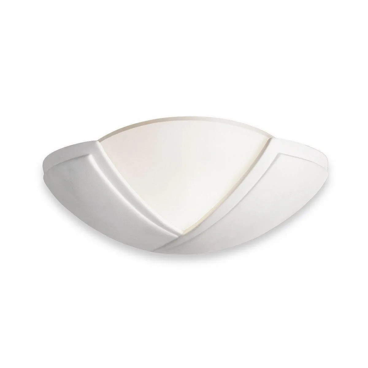 Netlighting Ceramic 1 Light Indoor Wall Uplighter 100W Unglazed Acid White Glass E27 in Clear
