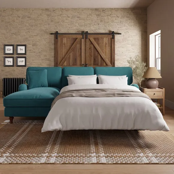 Beatrice II Velvet Corner Storage Sofa Bed