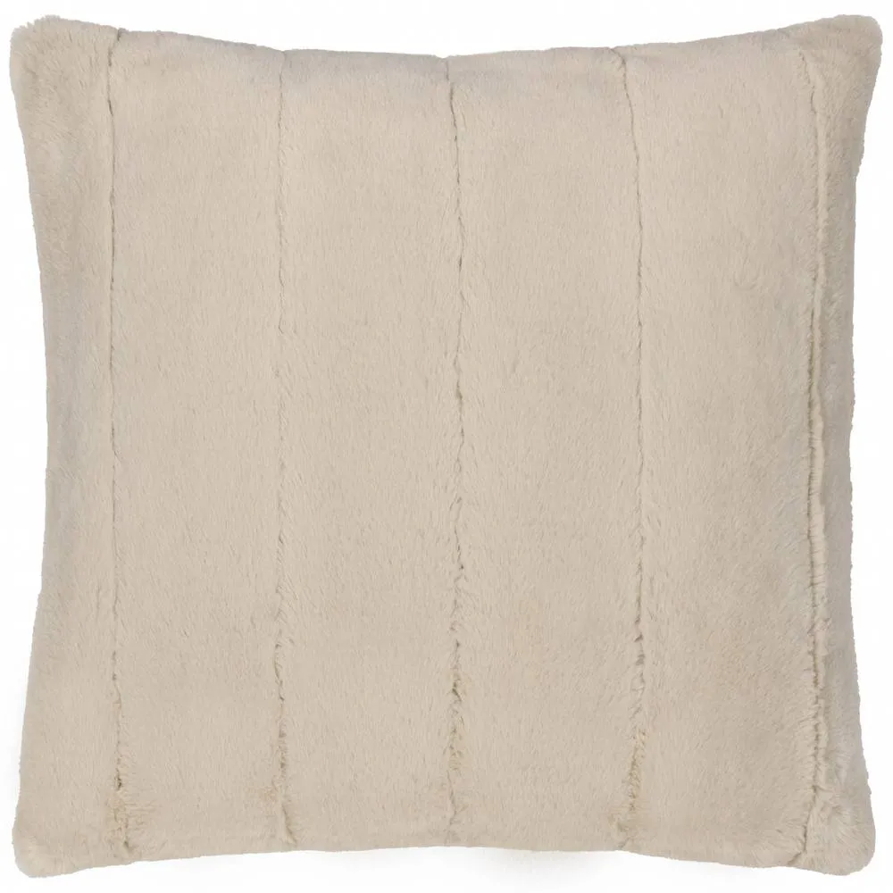 Paoletti Empress Faux Fur Cushion in Light Beige 2