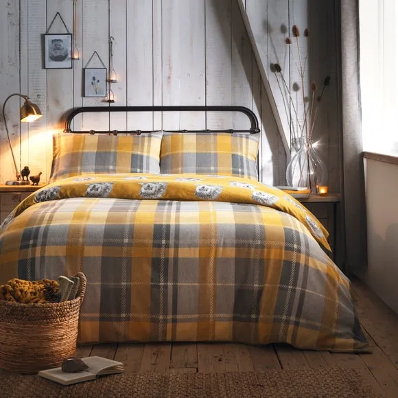 Dream & Drapes Colville Check 100% Brushed Cotton Reversible Duvet Cover & Pillowcase Set 1