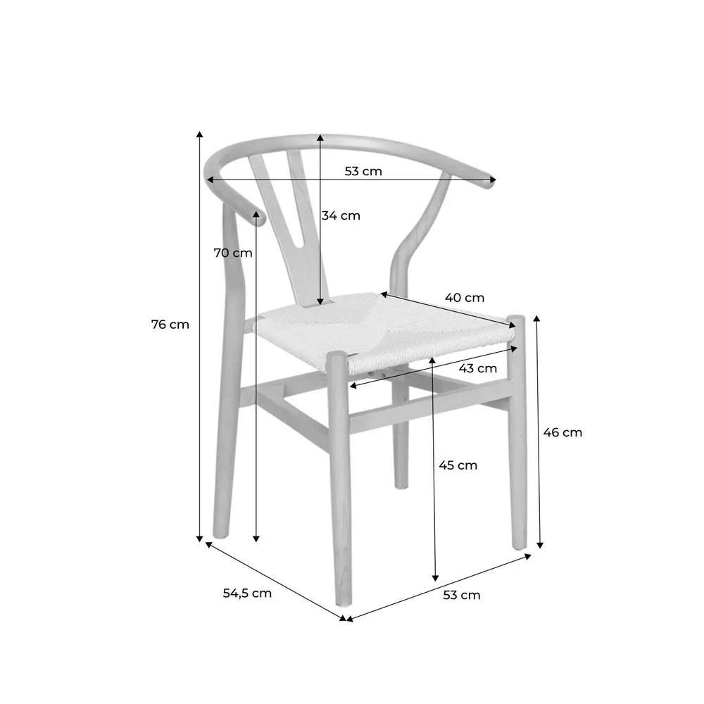 sweeek Pair of wooden chair with rope seat in Beige 5