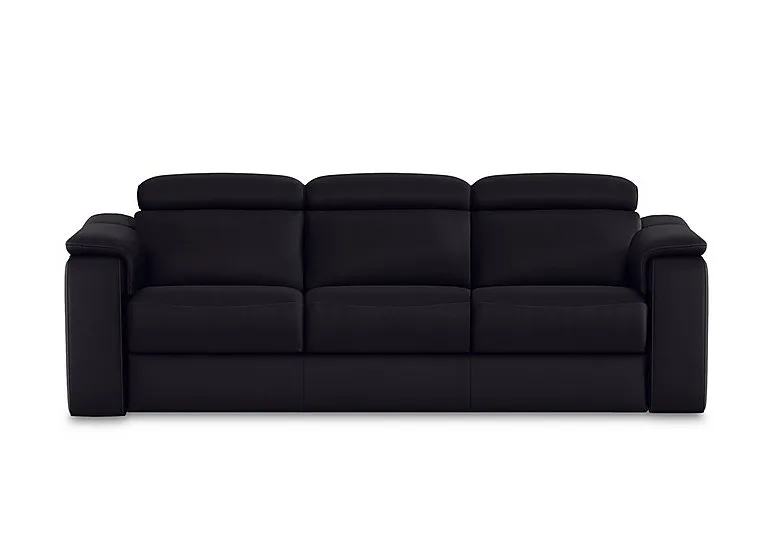 Canto 3 Seater 3 Cushion Leather Sofa - Torello Nero - Sofas and Armchairs - In Time for Christmas