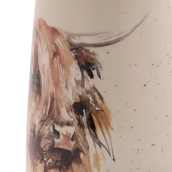 Meg Hawkins Ceramic Highland Cow Vase 3