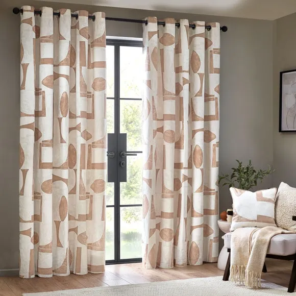 Carro Unlined Clay Eyelet Curtains 2