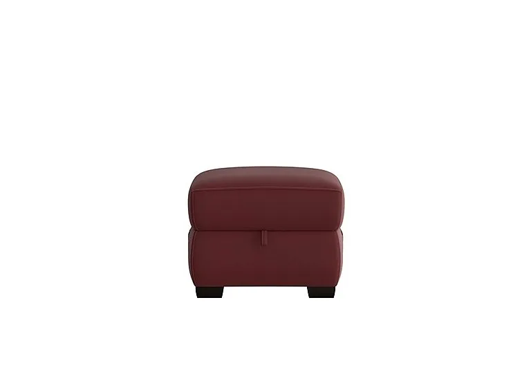 Starlight Express Leather Storage Footstool - BV Deep Red