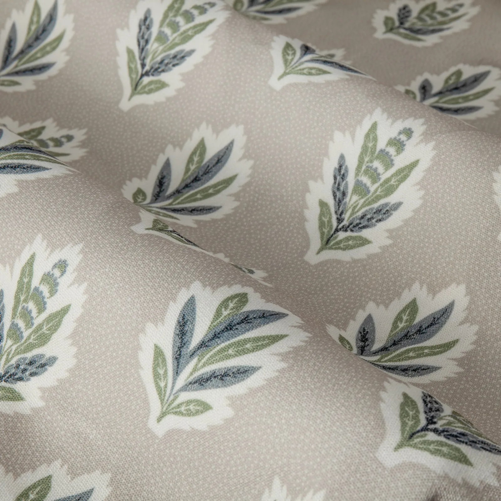 Sanderson Sessile Leaf Printed Room Darkening Pencil Pleat Curtains in Light Blue 5