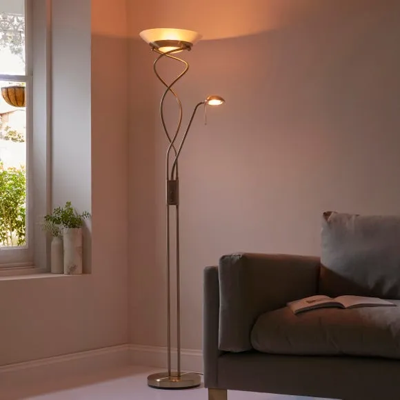 Vogue Lukas Uplighter Mother & Child Metal Floor Lamp 3