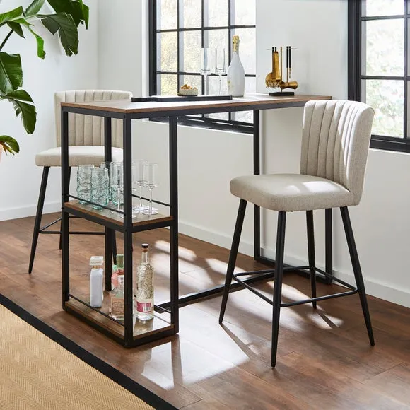 Taylor Counter Height Bar Stool, Natural Fabric 2