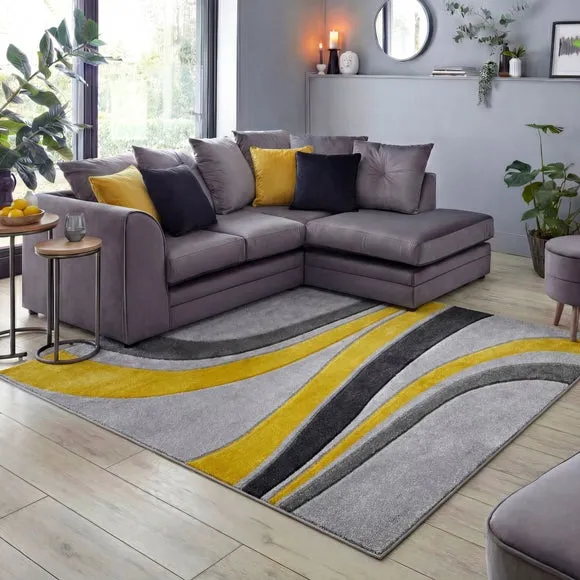Mirage Flow Abstract Swirl Square Rug