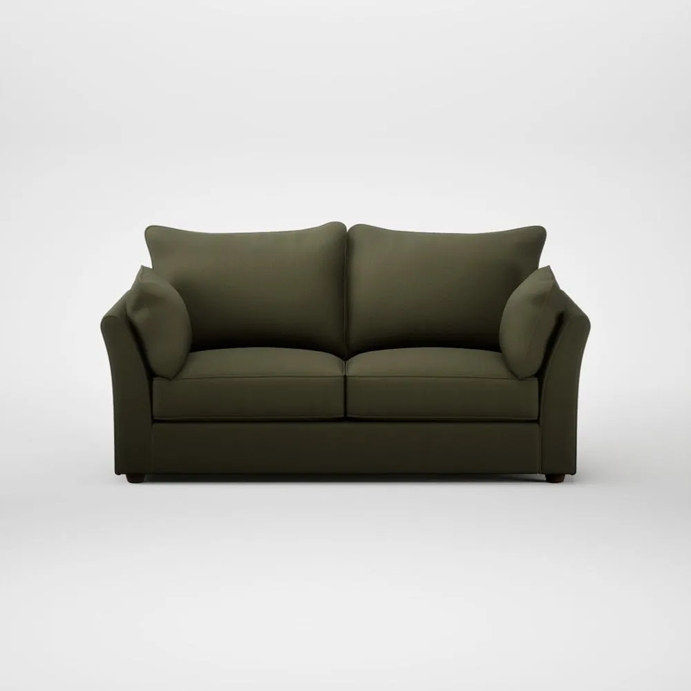 Heal's Tailor 3 Seater Sofa Smart Cotton Linen Myrtle Walnut Stained Feet 2