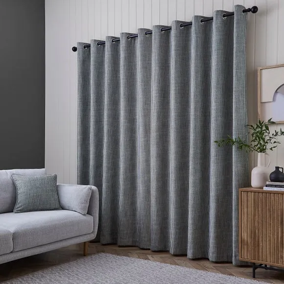 Walker Tonal Stripe Eyelet Curtains 4