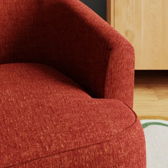 Carmen Bubble Chenille Curved Swivel Chair 4