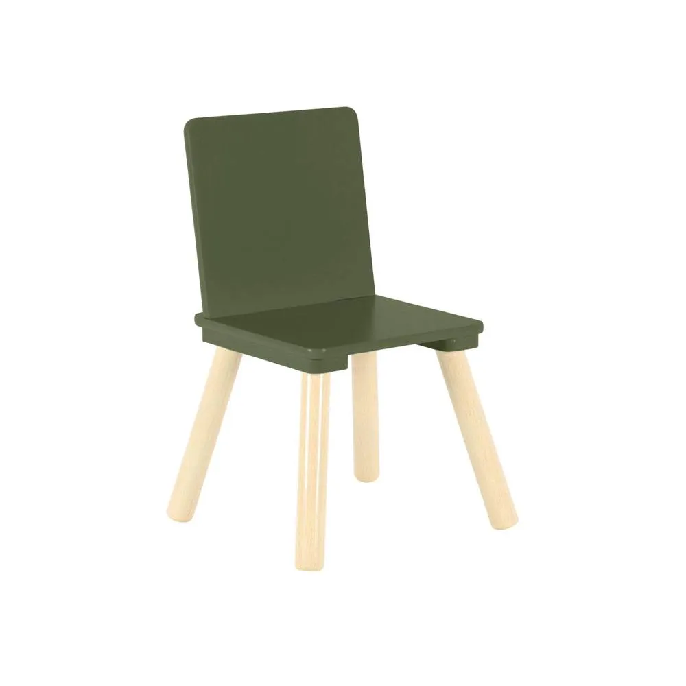 sweeek Children's square table with 2 chairs pine legs in Dark Green 6