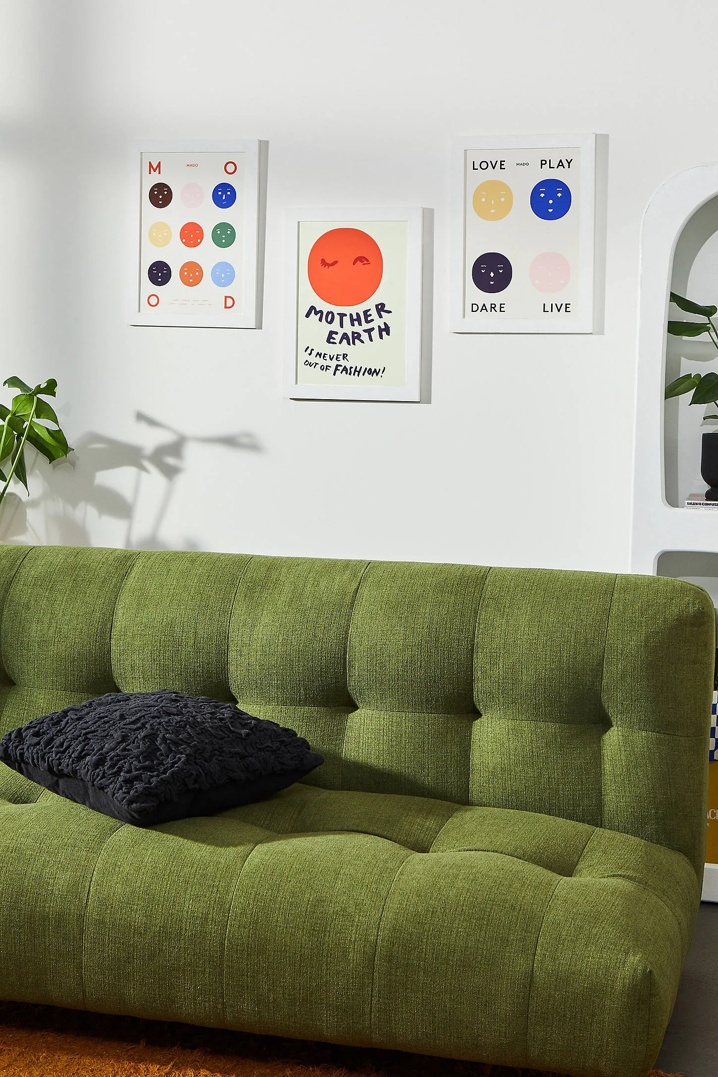 Analise Three-Seater Sofa - Green 167cm x 91.5cm x 76cm 2