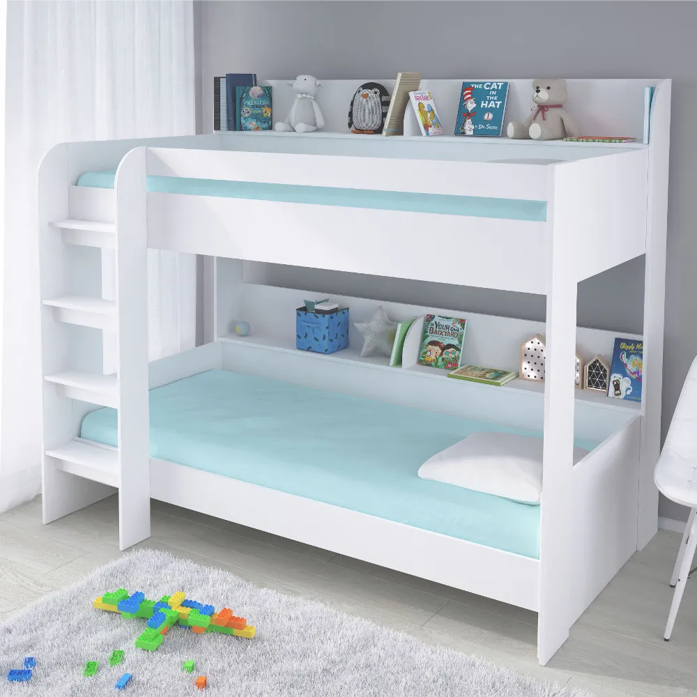 Aerial White Wooden Bunk Bed Frame - 3ft Single