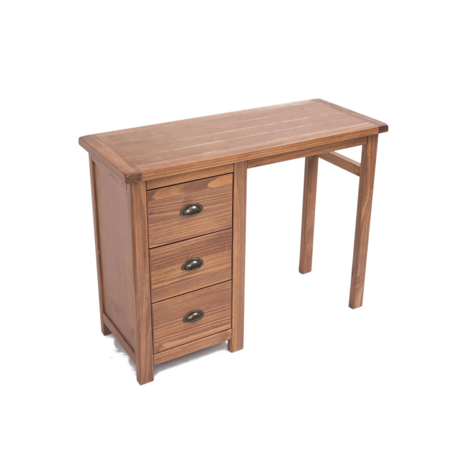 Cabinet Bits Padua 3 Drawer Desk - Dressing Table Brass Cup Handle in Brown 3